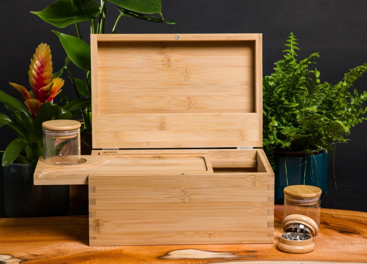 Custom Rolling Stash Box Kit, Real Wood Engraving, Butterfly Shroom, Smoke Box Gift Set