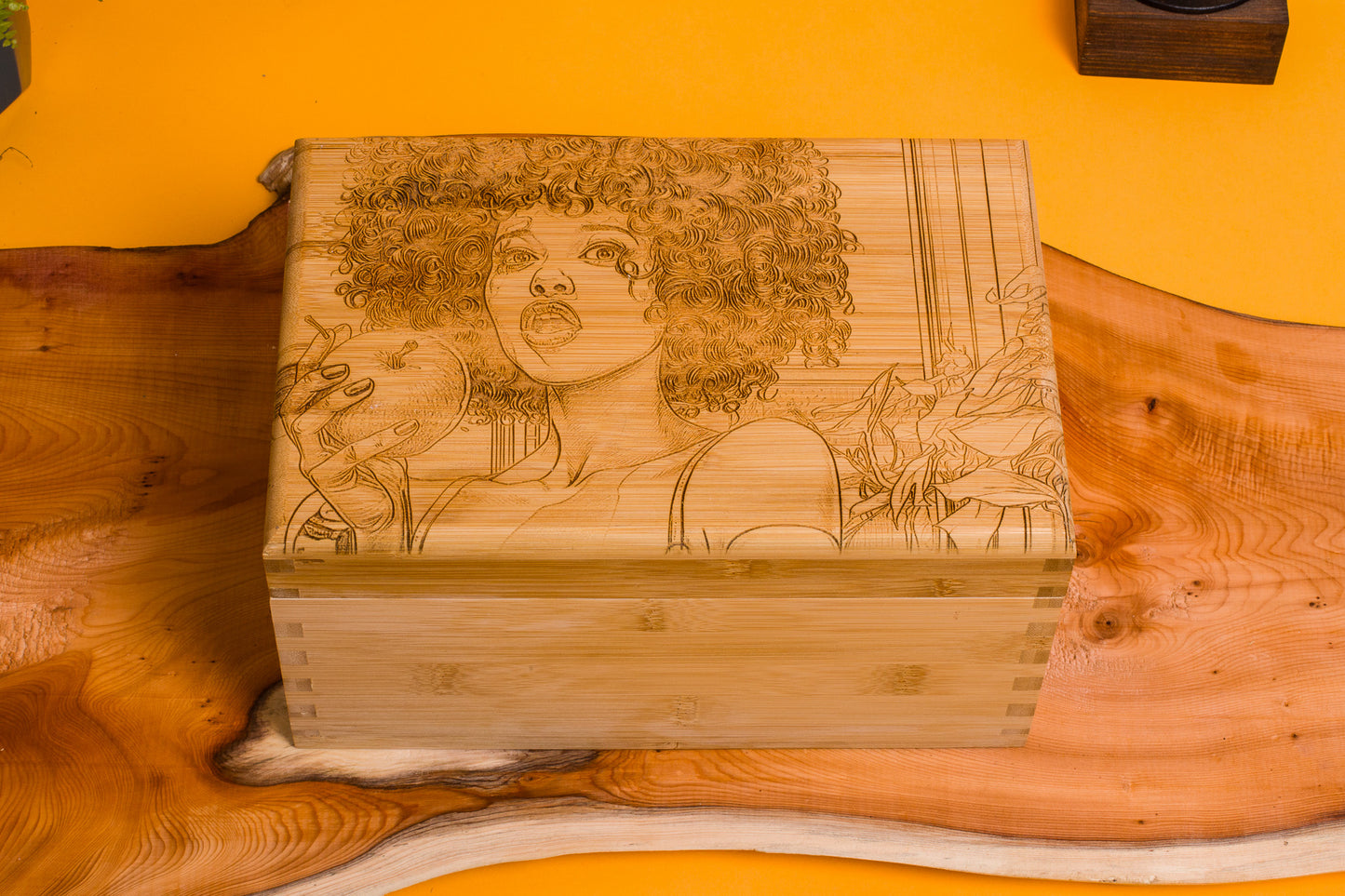 Custom Rolling Stash Box Kit, Real Wood Engraving, Forbidden Fruit, Smoke Box Gift Set