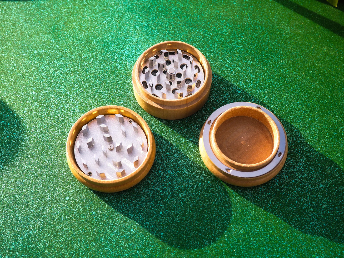 Herb Grinder, 3 Part, Hand Muller, Crusher, Metal Teeth, Wood Engraved, Custom Personalised Gift For All Occasions, Kief Chamber, Space